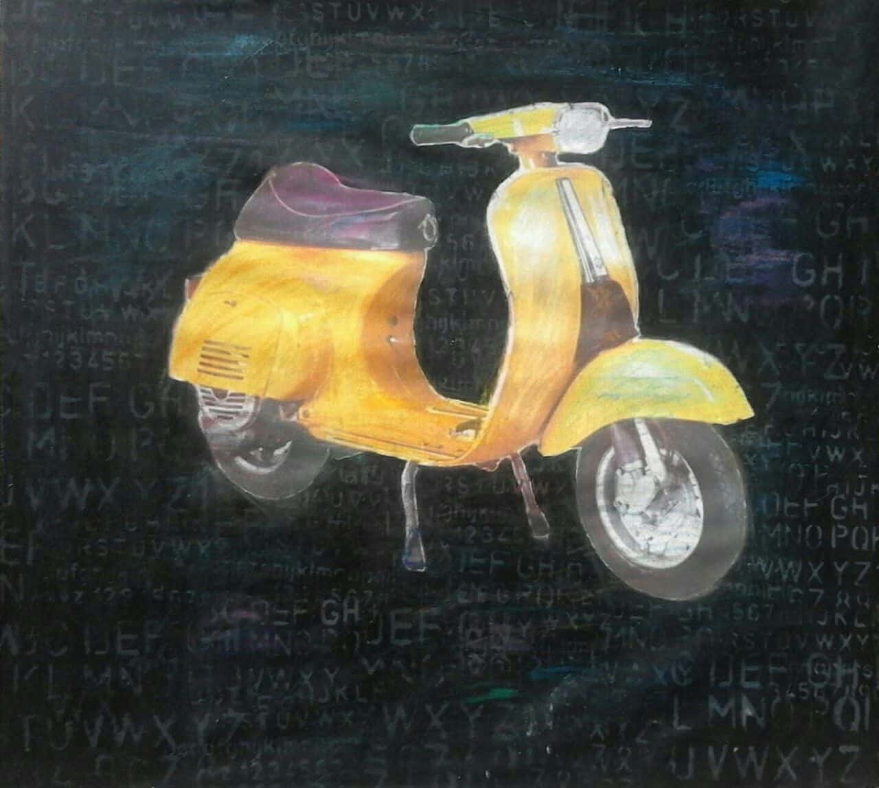 Yellow Vespa